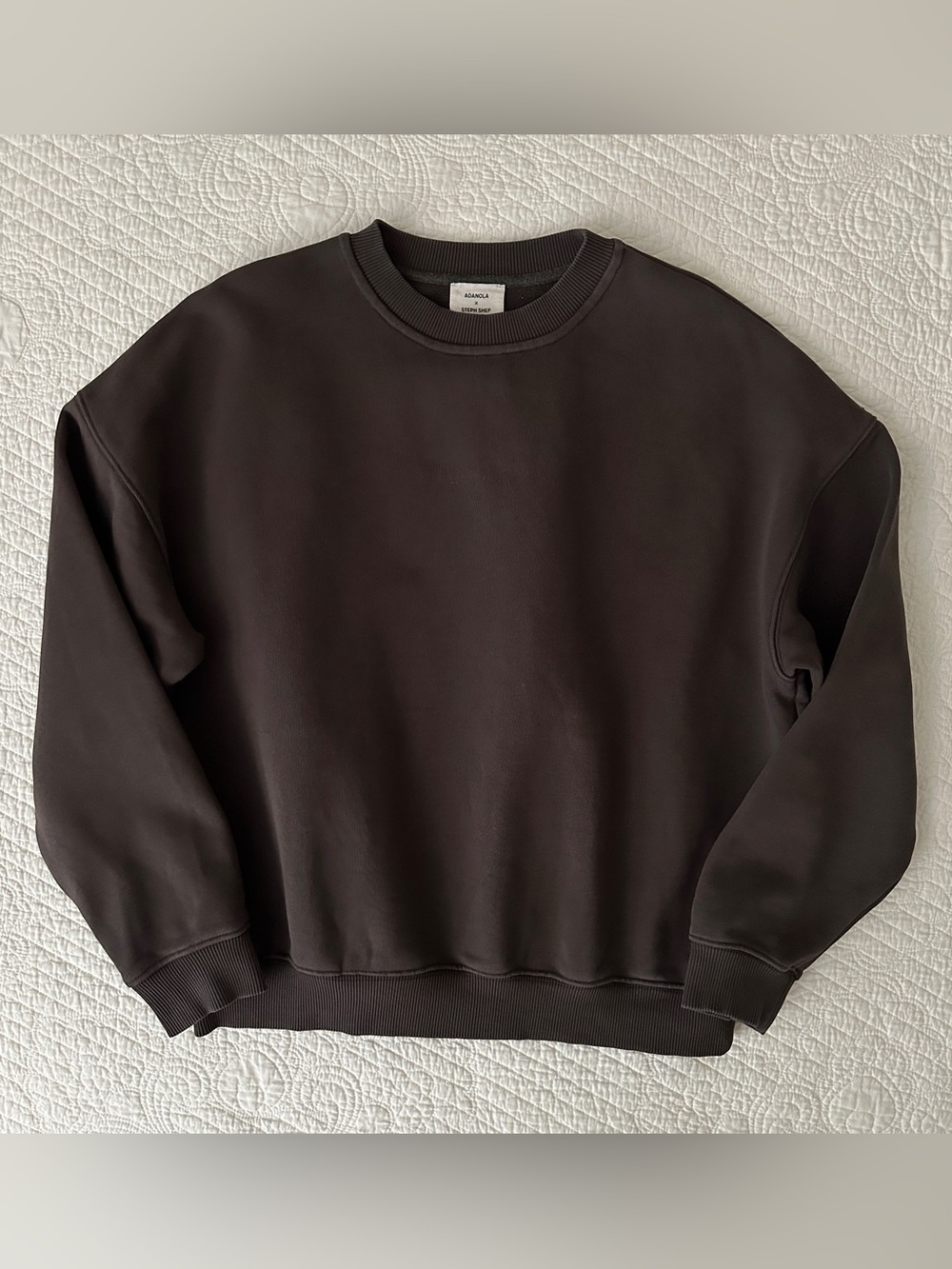 Adanola x Steph Shep Skyline Oversized Sweatshirt Dark Brown Crewneck - Picture 3 of 15